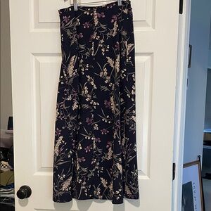 Dress Barn Navy Floral A-Line Skirt